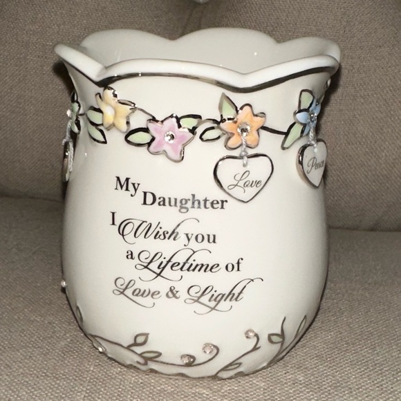 "My Daughter, I Wish You" Porcelain Candleholder Limited-edition Heirloom’s - Picture 1 of 13